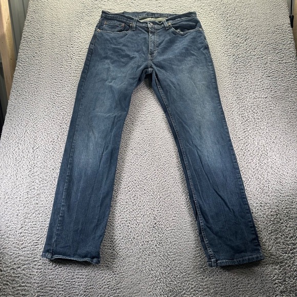 Levis 559 Jeans Mens 34x34 Blue Dark Wash Cotton Stretch Slim Straight Denim - Picture 1 of 10
